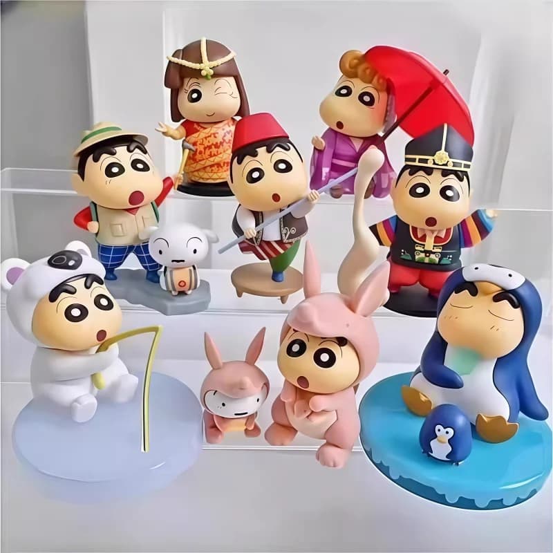 Nuova Scatola a Sorpresa 52toys Crayon Shin Chan Viaggio Intorno al Mondo 3, Statuetta Anime da Collezione, Ornamento da Scrivania, Regalo