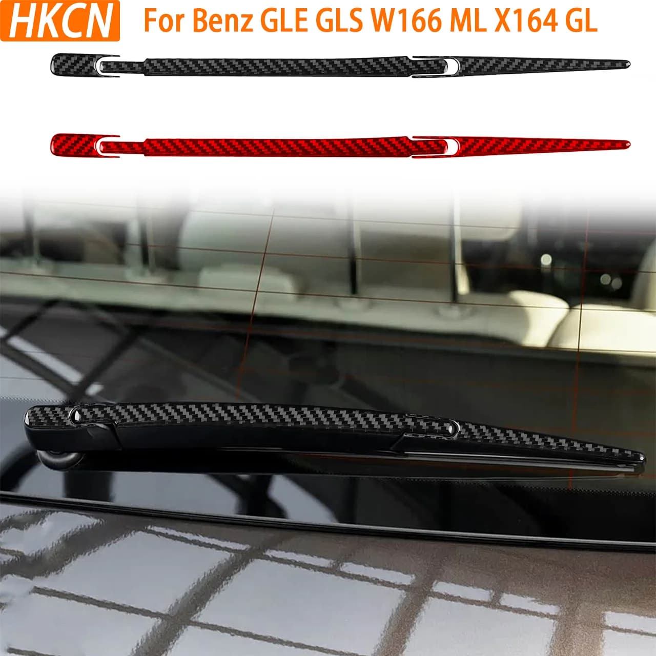 Per Mercedes-Benz GLE GLS W166 ML X164 GL, Adesivi Decorativi in Fibra di Carbonio per Pannello Tergicristallo, Accessori Esterni per Auto