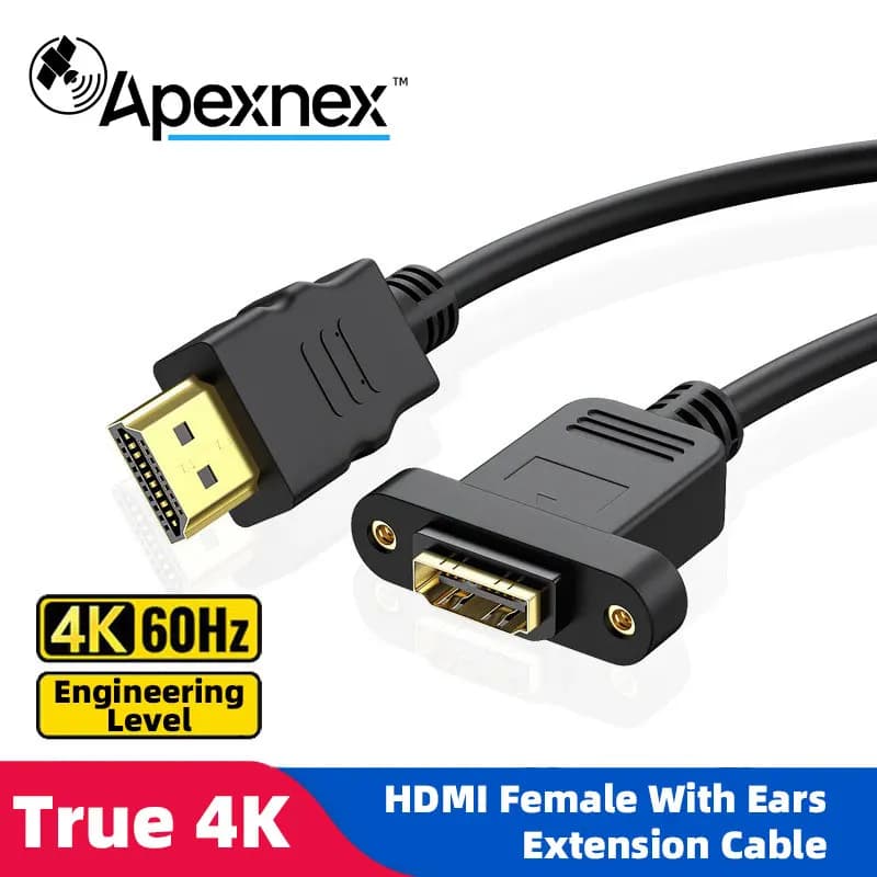 Extension cable HDMI/HDTV with male-female interface 1080P, V1.4 panel installation, suitable for PSP/HDTV.0.5M/1M/1.5M