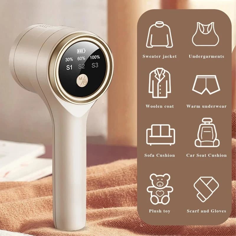 Levapelucchi Elettrico Ricaricabile Portatile con Display LED per Rimuovere Pelucchi e Lanugine dai Vestiti