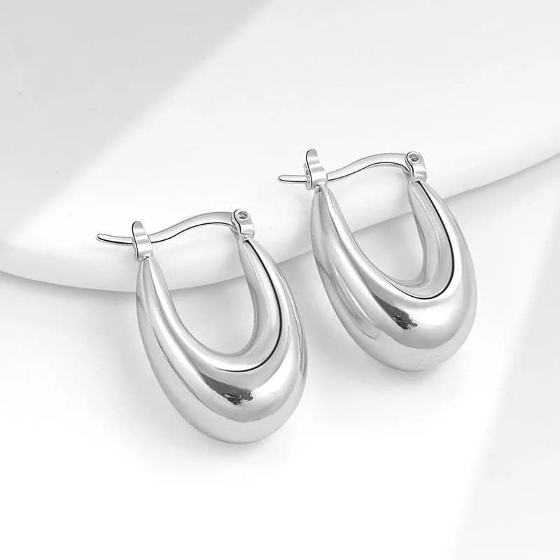 Semplici orecchini femminili orecchini a forma di U in argento sterling 925 per le donne Hollow ovale Promessa Amore Gioielli per orecchie da sposa Pendientes