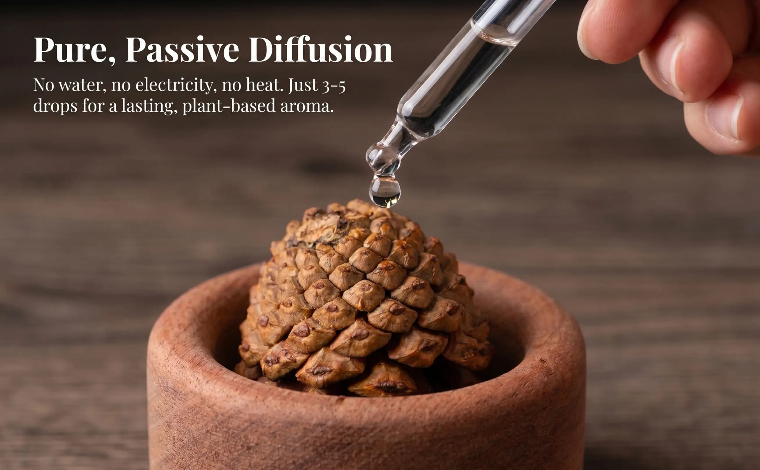3Pcs Wooden Essential Oil Diffuser Compact Round Aroma Diffusers Portable Home Car Office Natural Fragrance Home Diffuser