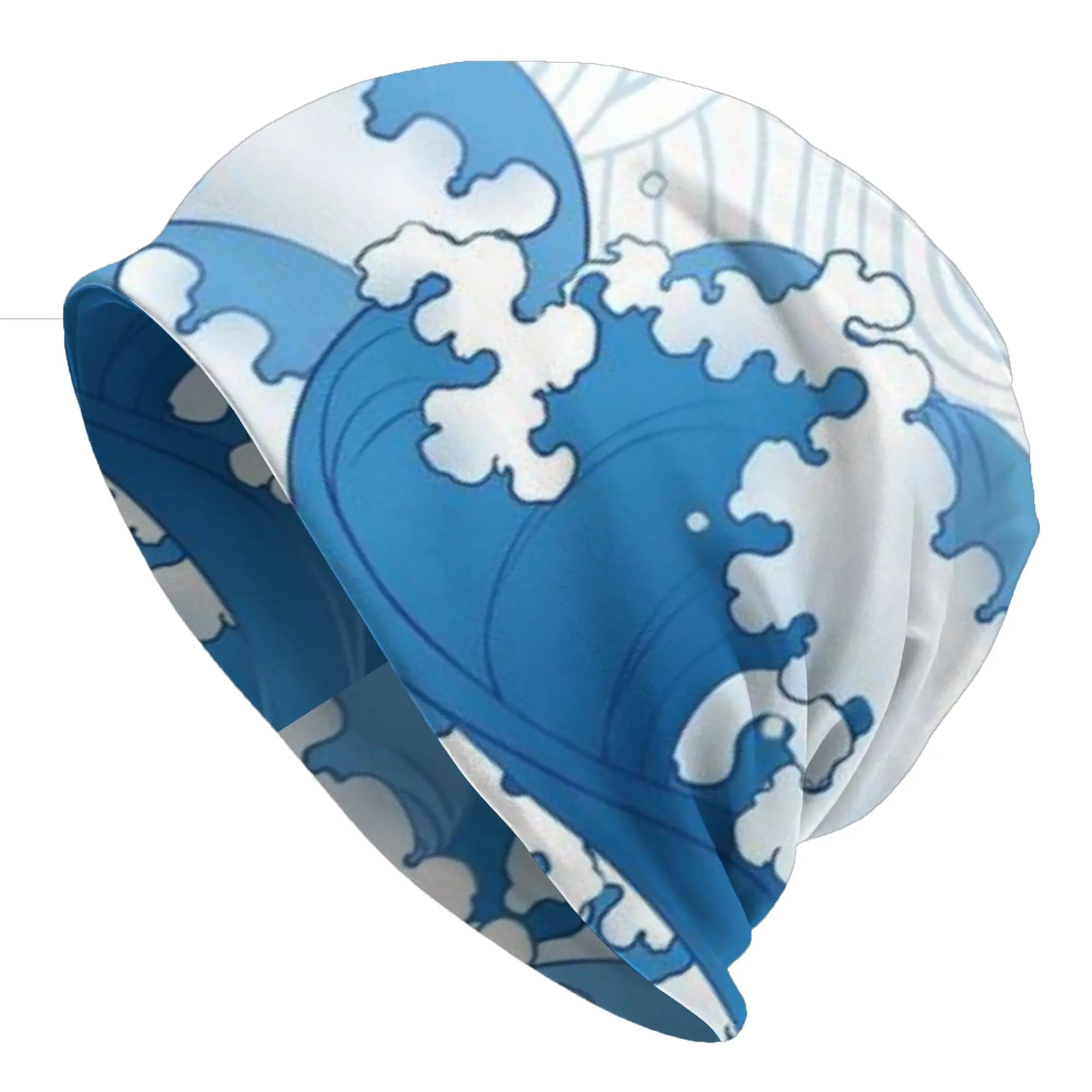 Cappelli sottili blu (2) per uomo e donna, cappelli da sci Sea Wave, cappelli morbidi, cappelli skullies e beanies