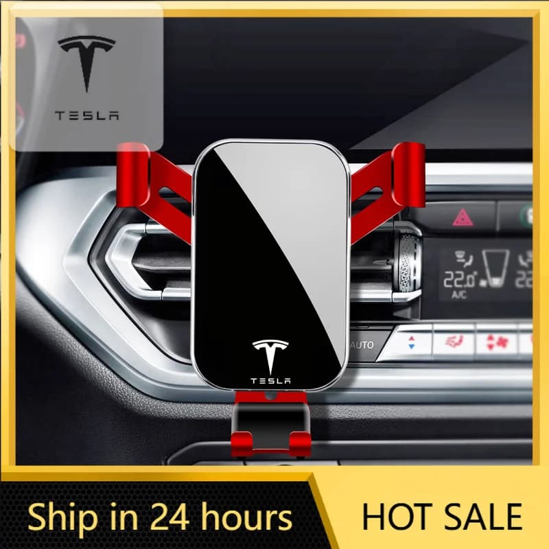 Car Sticker Car Phone Holder Cell Air Vent Mount Moblie GPS Support Stand For Tesla Roadster Coil Bonina Model 3 Y S X Cybertruc