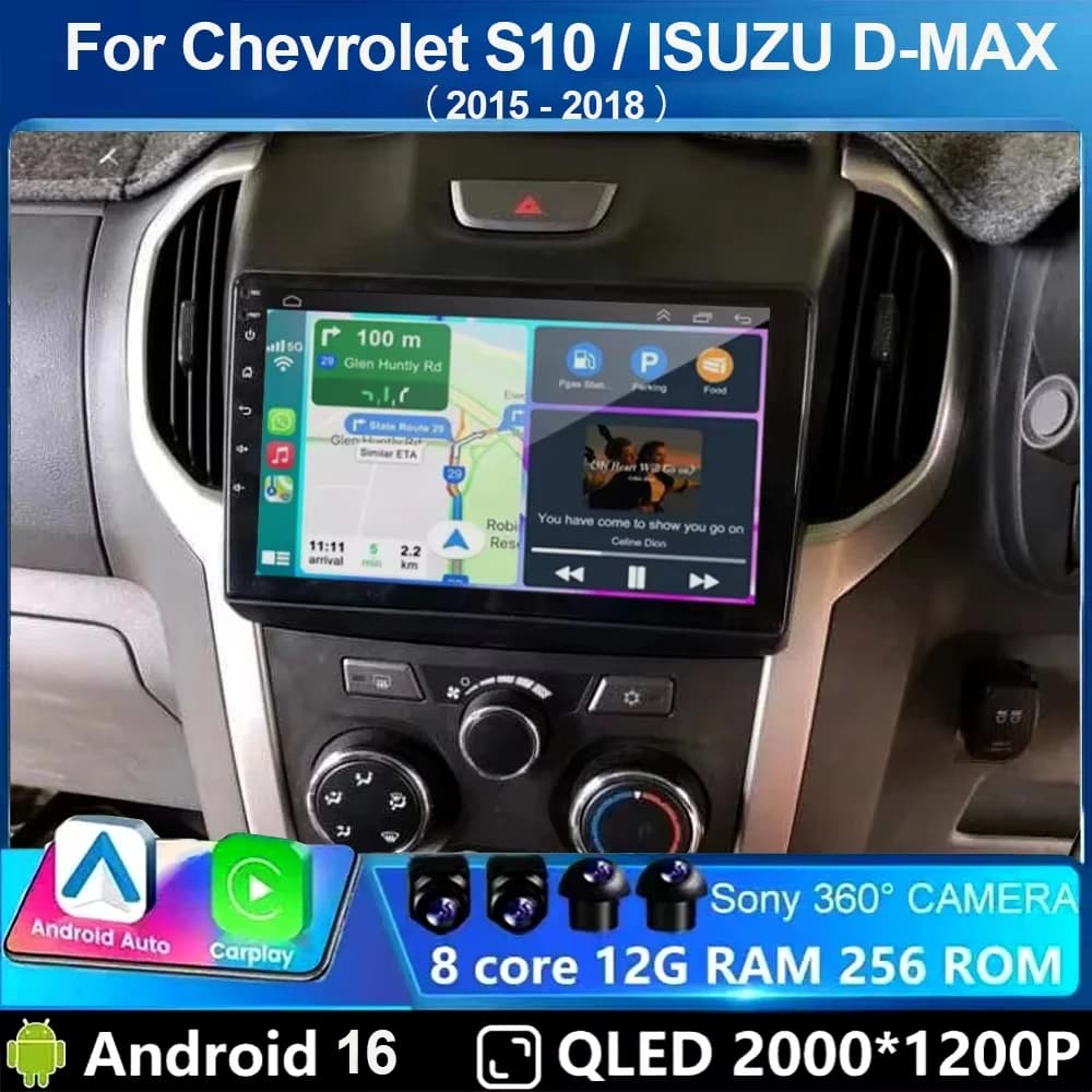 Autoradio Android 15 con Carplay per Chevrolet Holden S10 TRAILBLAZER COLORADO ISUZU DMAX GPS, Lettore Video, Audio Multimediale Stereo