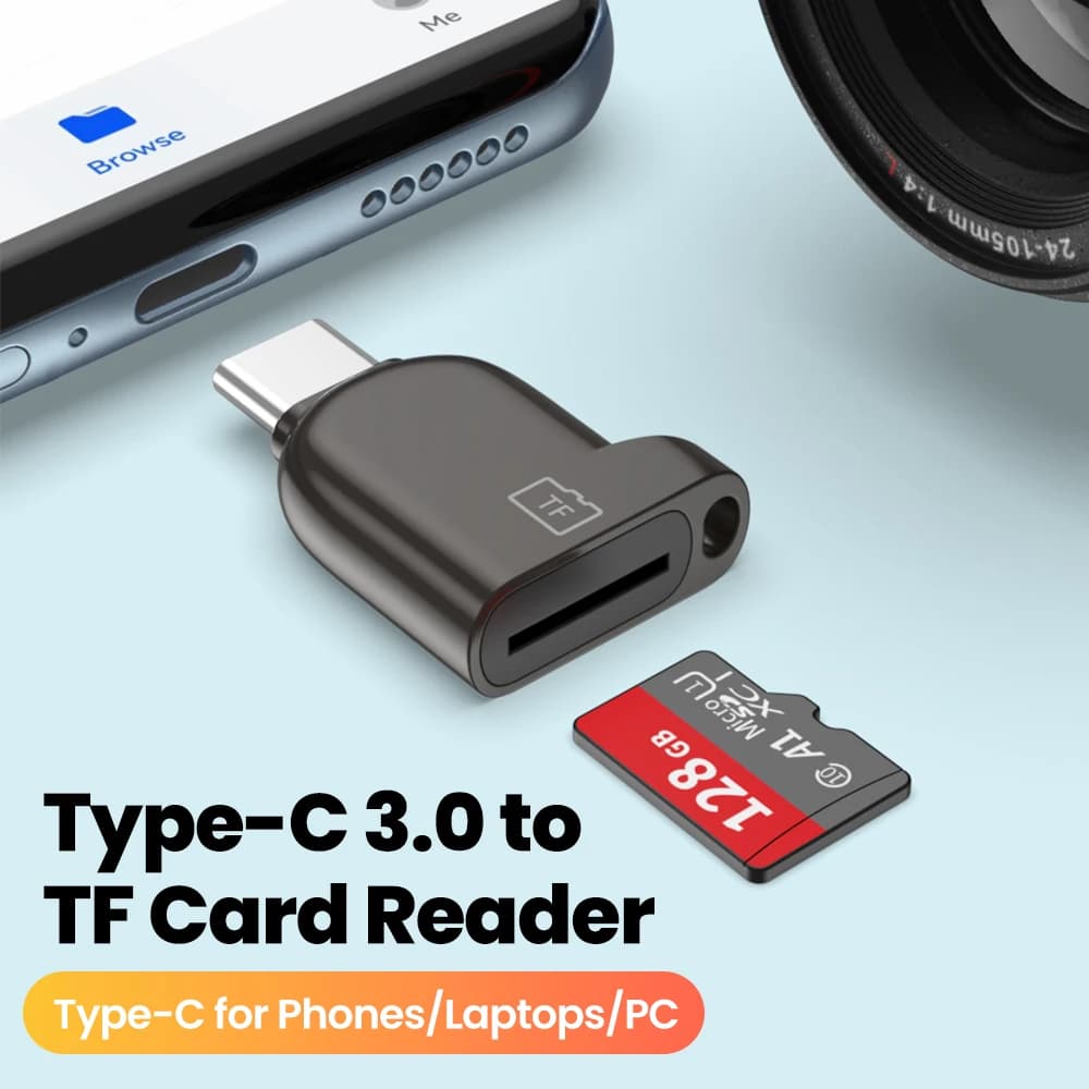 Lettore di schede Micro SD TF da Type-C 3.0, adattatore USB C per memoria esterna ad alta velocità per cellulari e laptop