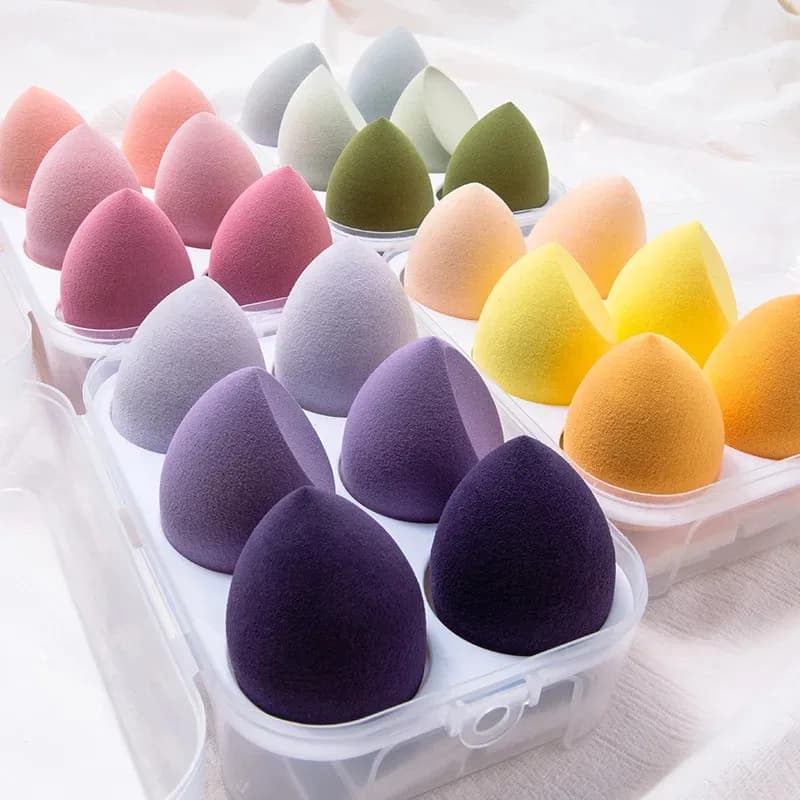 4/8/12/16pcs Spugna per trucco Frullatore Beauty Egg Soffio cosmetico Spugne per fondotinta Soffi per cipria Donne Make Up Accessori