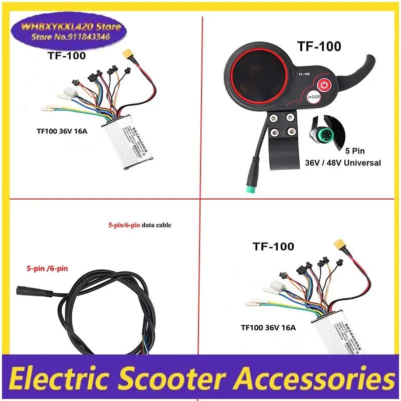 Il controller 5Pin 6Pin48V 36 16A20A e il display dell'acceleratore TF-100 si applica alla parte dello scooter elettrico Kugoo Kukirin M4 /M4 Pro