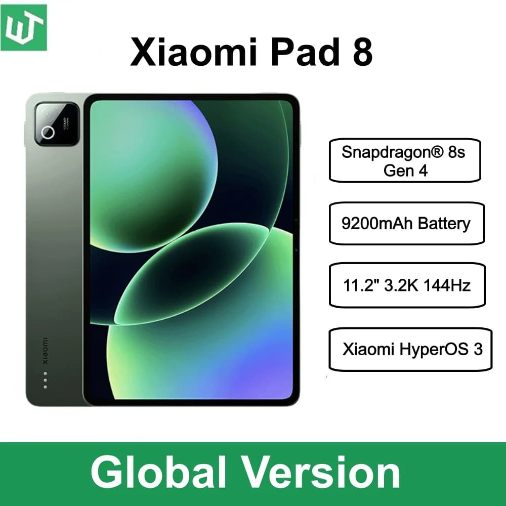 Xiaomi Pad 8 Versione Globale, Tablet con Display da 11,2 Pollici 144Hz 3.2K, Snapdragon ® Batteria da 9200mAh 8s Gen 4 con Ricarica Turbo 45W per Mi Pad 8