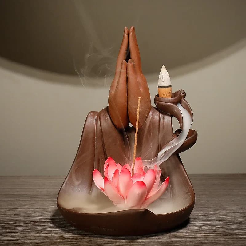 Con 50 pezzi di coni di incenso porta bastoncini in ceramica fatta a mano decorazione Zen Feng Shui