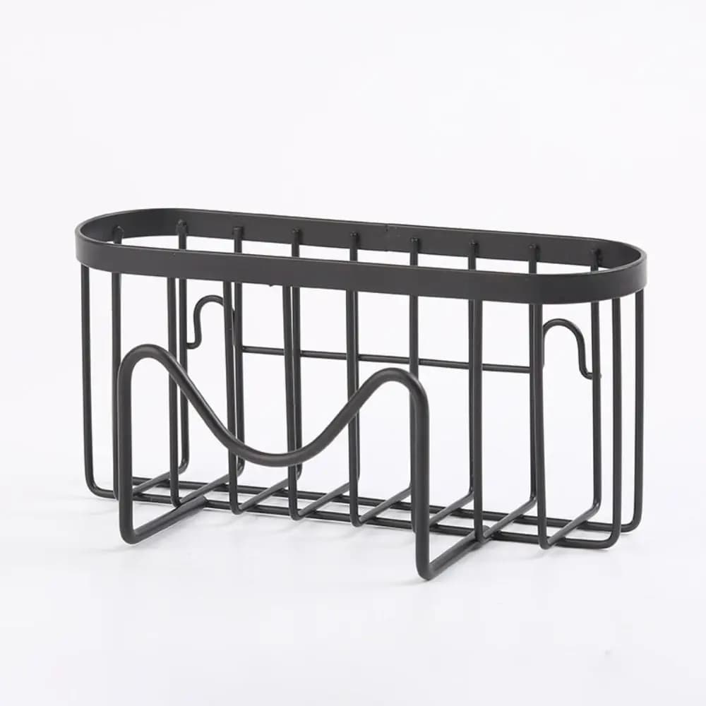 Suction Cups Sponge Drainer Rack Hollowed with Hook Stainless Steel Sponge Holder Fast Drainage Waterproof