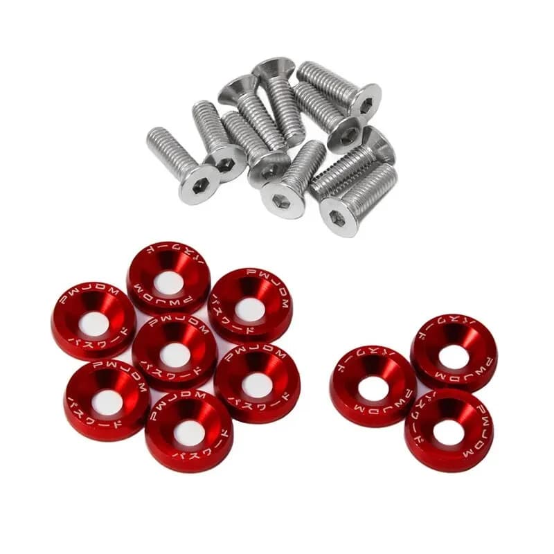 10 PCS M6 Auto Modified Firing Elements Brake Shaft Shaft Motor Screws Concave Roofing Washer Targa Bulloni Car Styling Gasket
