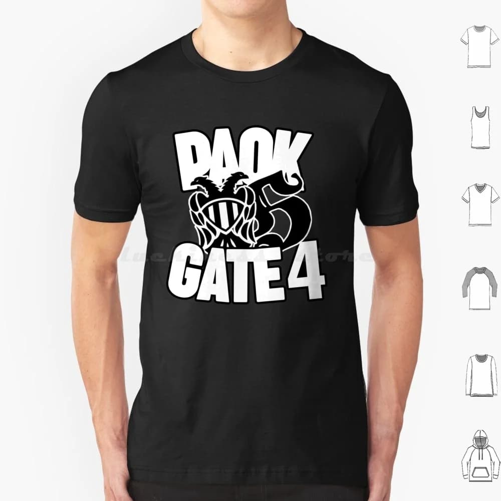 Paok Gate 4 T Shirt 6xl Cotton Cool Tee Paok Thessalonikis Gate 4 Paok Gate 4 1926 Ultras Hooligans Football Soccer