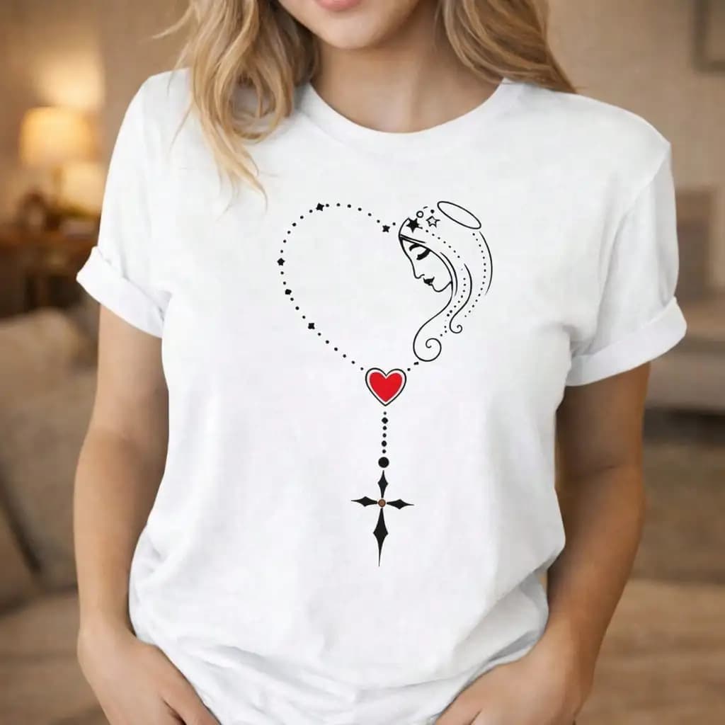 Plus Size, Trebalena Women's Plus Size Floral Heart Print-Shirt - Short Sleeve Round Neck Casual Blouse With Random Flower Patterns, Comfortable Daily Wear Summer Spring Fall Tops, , Semi-Formal Events Casual Outfits