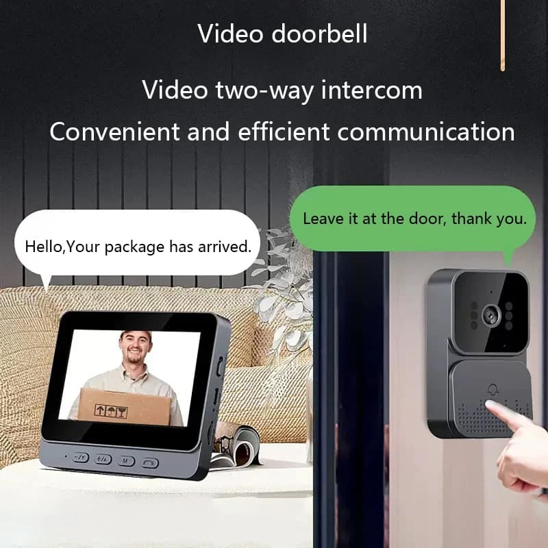 Display da 4,3 pollici Videocitofono intelligente senza fili Videocitofono bidirezionale Riprese automatiche Registrazione automatica Telecamera di sorveglianza