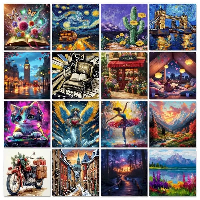 CHENISTORY Painting By Number Scenery Kit Acrylic Paint On Canvas 40x50cm Wall Art DIY Picture By Number Bridge Home Decoration