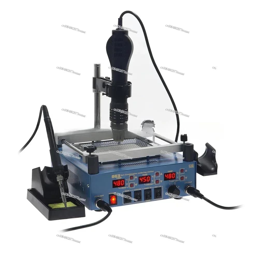 Stazione di riparazione BGA 3 in 1 (inclusa preriscaldatore PCB, saldatore, pistola termica) Set di strumenti di riparazione per telefoni cellulari