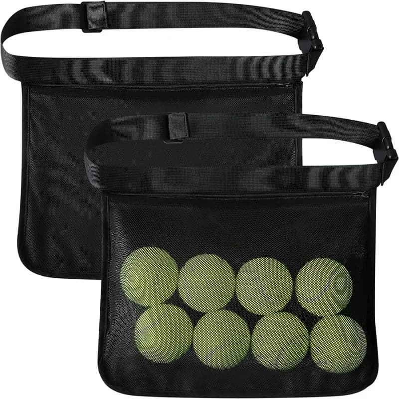 Portable Team Training Tennis Ball Waist Holder Bags Adjustable Belt Storage Bag Pingpong Pickleball Golf Ball Sports Pocket Bag