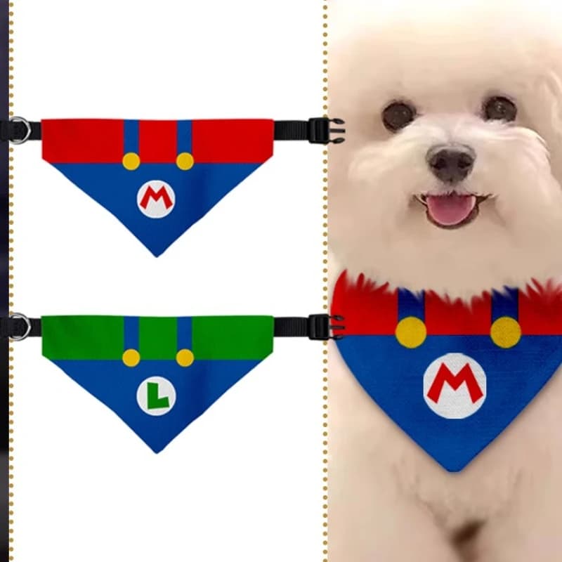 Sciarpa per rondine per animali domestici Luigi periferica di Super Mario Sciarpa triangolare per cani e gatti Sciarpa impermeabile grande, media piccola