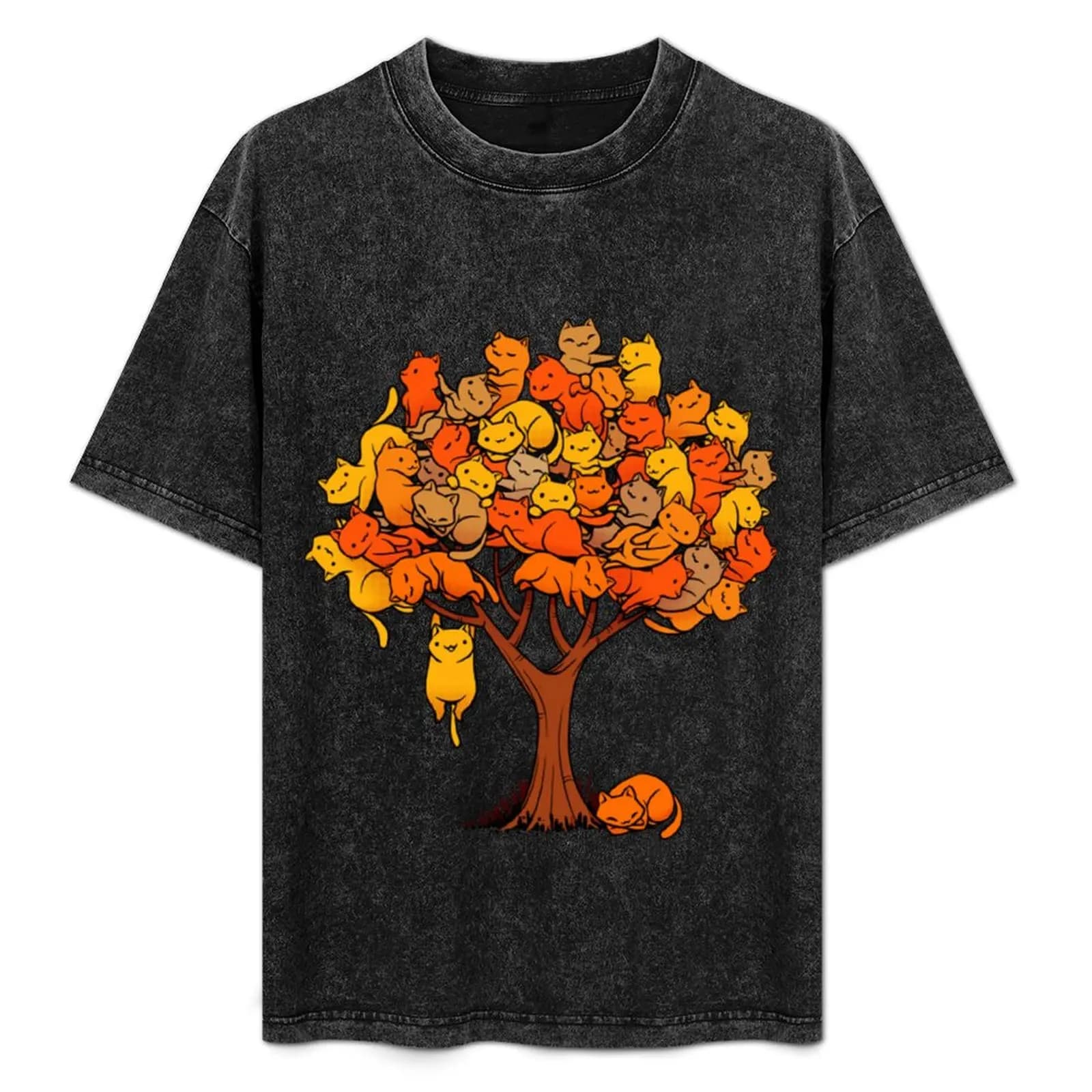 T-shirt Cat Tree, maglietta casual a maniche corte per tutti i giorni