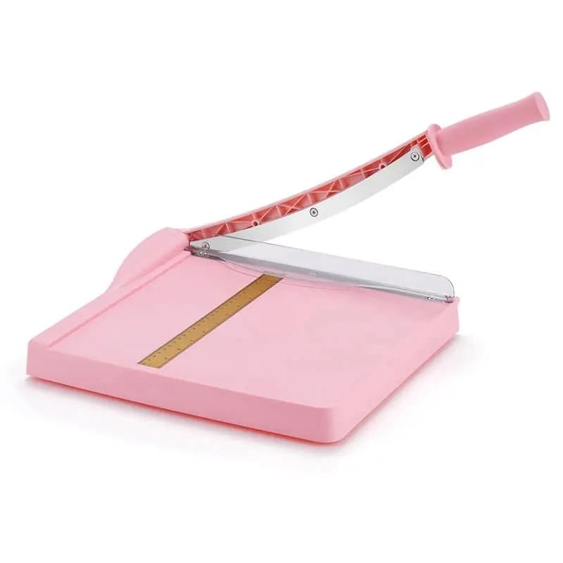 Taglierina per carta Feb.Paper Cutter, con protezione, lunghezza di taglio 12 pollici, per cartoncino, cartone, vinile (rosa)
