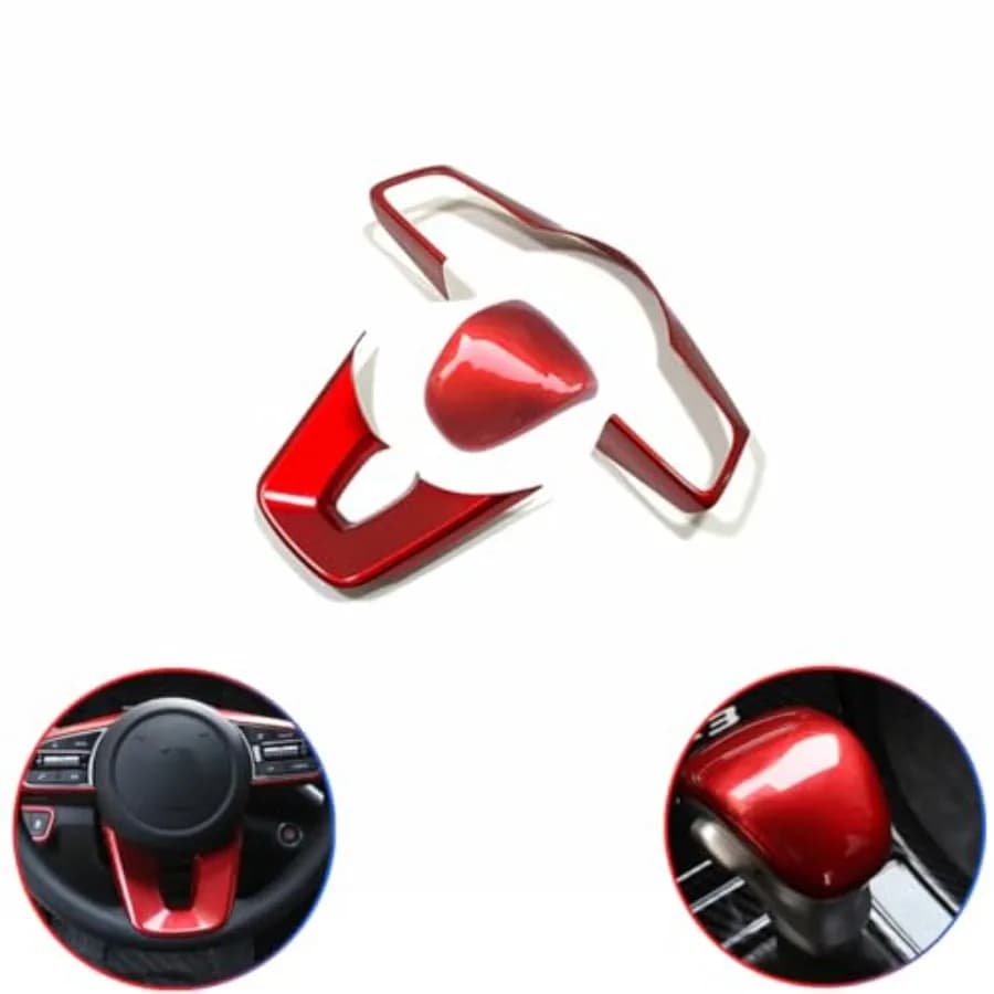 3 Pezzi Copri Volante Decorazioni Interne Adesive per Kia Forte Cerato K3 2019 2020 2021 2022 2023 2024 - ABS Sport I