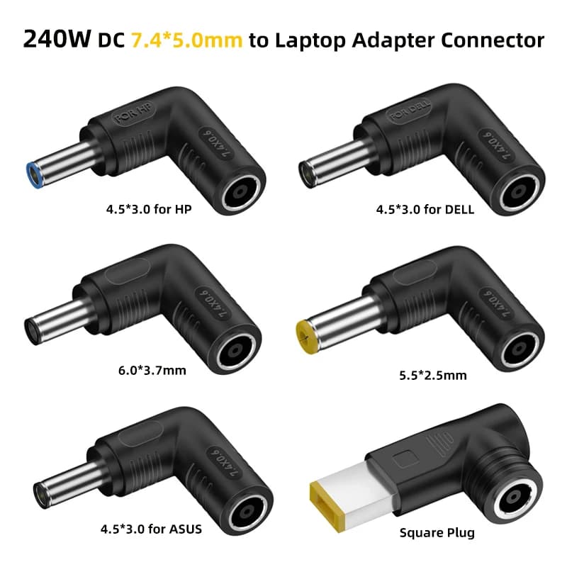 Connettore adattatore di alimentazione per laptop Jack DC da 240 W Convertitore da 7,4 * 5,0 mm femmina a 4,5 * 3,0 mm maschio per notebook HP Dell Asus Lenovo