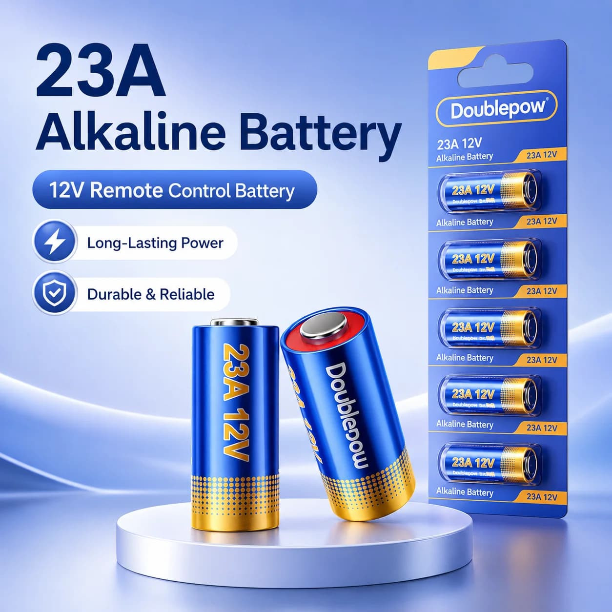 Batteria Alcalina a Secco 12V 23A all'Ingrosso per Campanello Porta Avvolgibile, Allarme Antifurto, Telecomando Garage