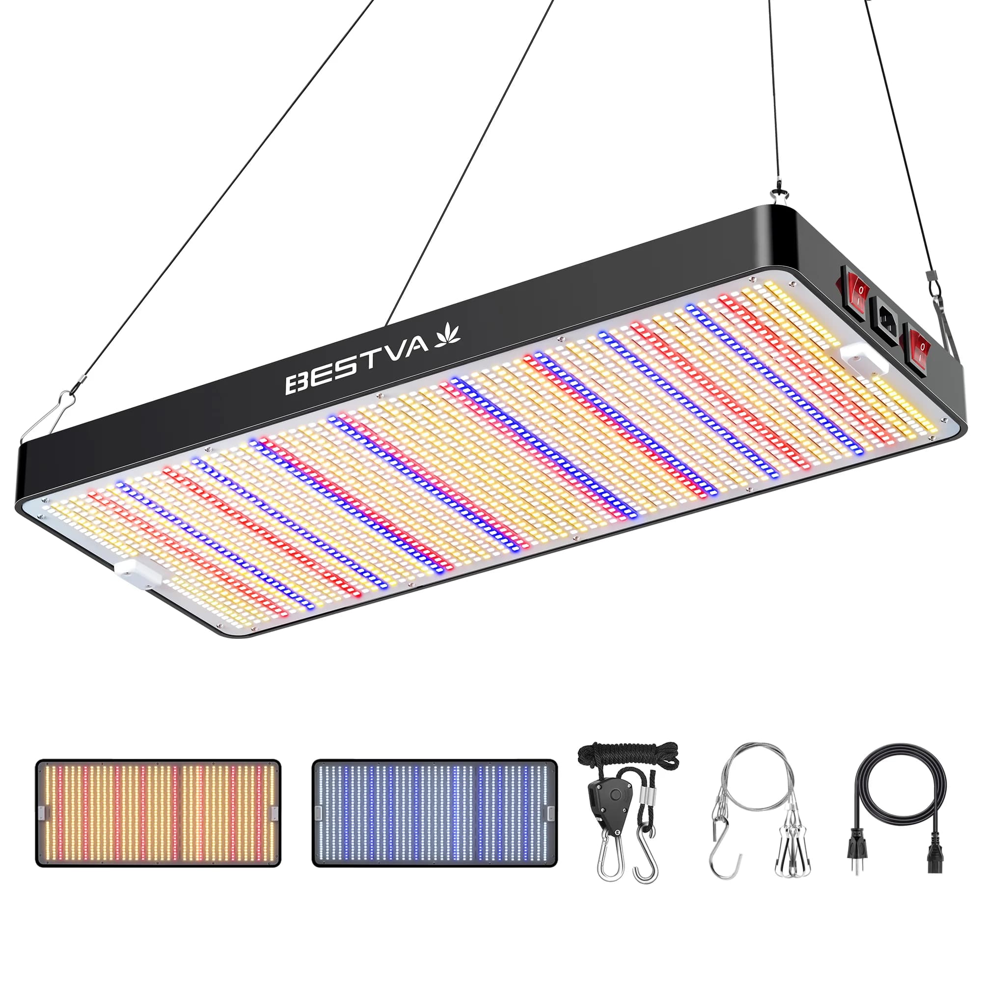 BESTVA DC4000W Coltiva La Luce Spettro Completo 400W 5000K Led Piante Luce per Pianta da Interno Seme Veg Fiore Idroponica Sistema di Coltivazione