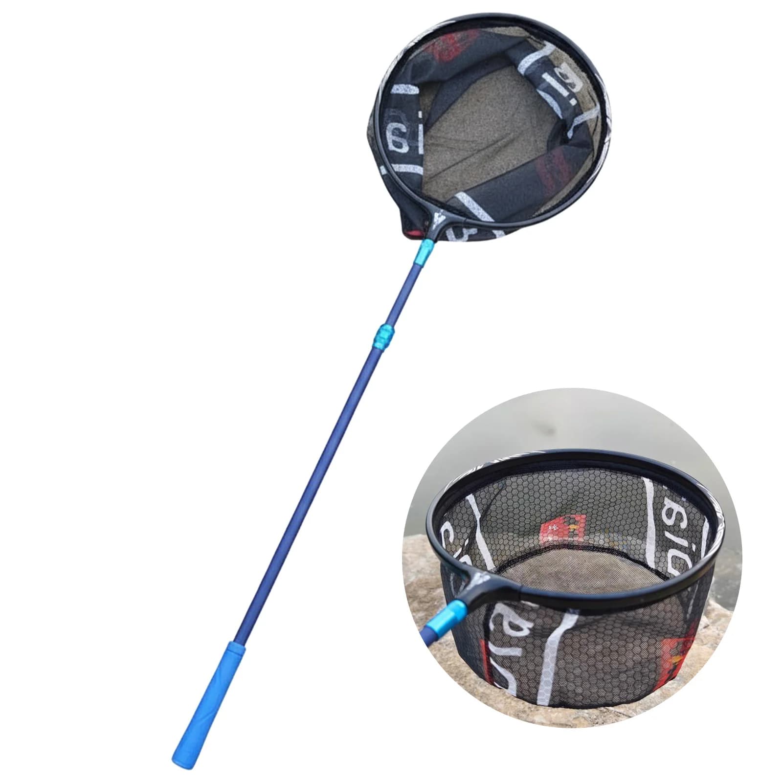 Professional Fishing Landing Net Telescopic Carbon Fiber Pole for Pond Stream Small Fish Catching Tool Durable Lightweight
