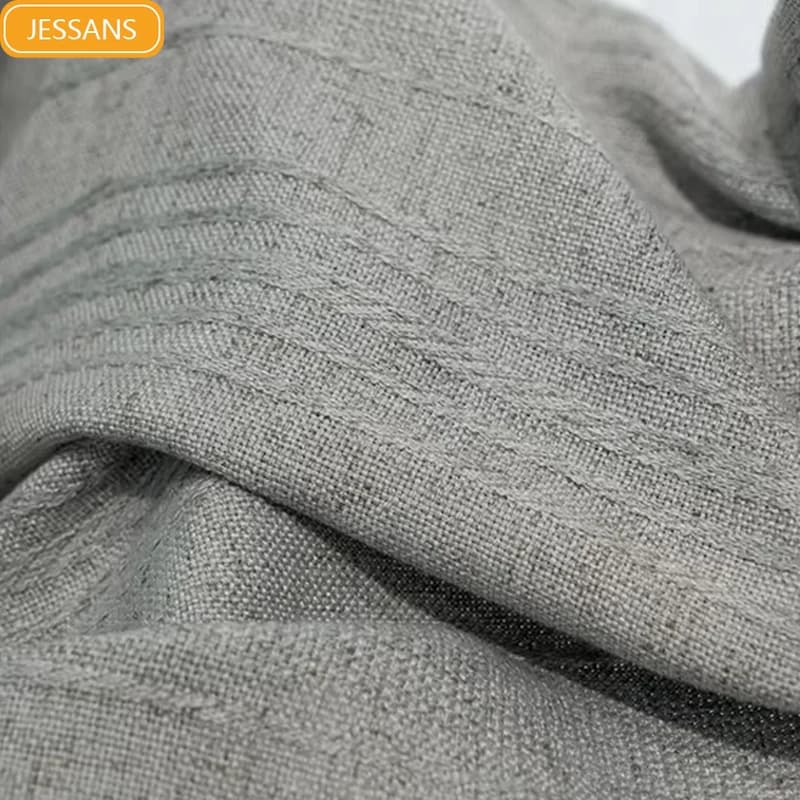 Tende oscuranti con giunture in nappa jacquard grigia in cotone e lino giapponese per soggiorno, camera da letto, finestre dal pavimento al soffitto, villa