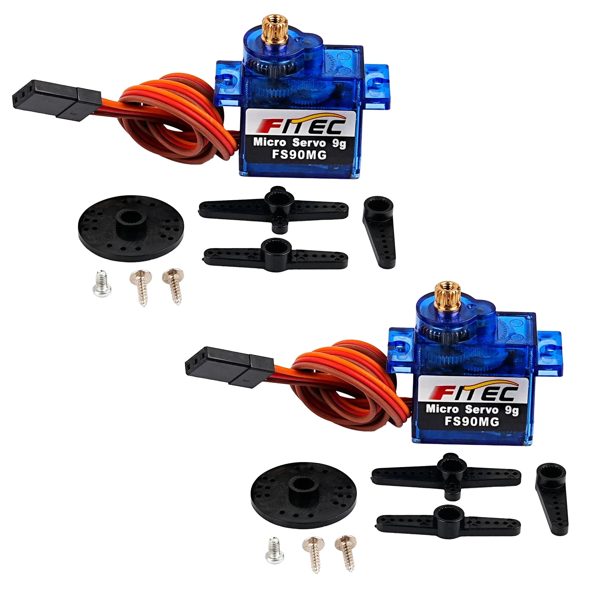 Feetech FS90MG Micro Servo 9g 2.2kg/cm con Ingranaggi Metallici, Servomotore Digitale per Auto RC, Aeroplani, Robot Telecomandati, Crawler 1/2/4 Pezzi