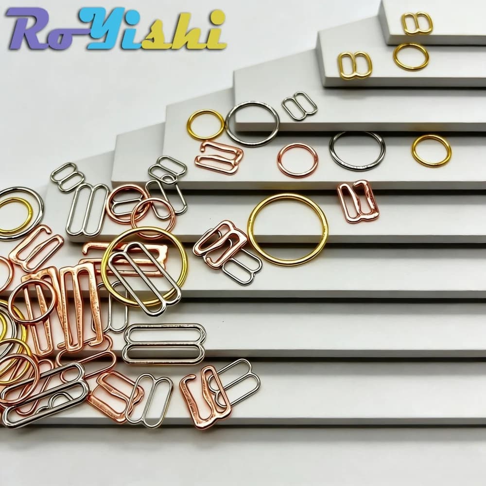 Set di 100-1000 Pezzi RoYishi 6mm-25mm Fibbie Regolabili in Metallo per Reggiseni, Anelli e Clip per Lingerie, Cucito e Fai-da-Te