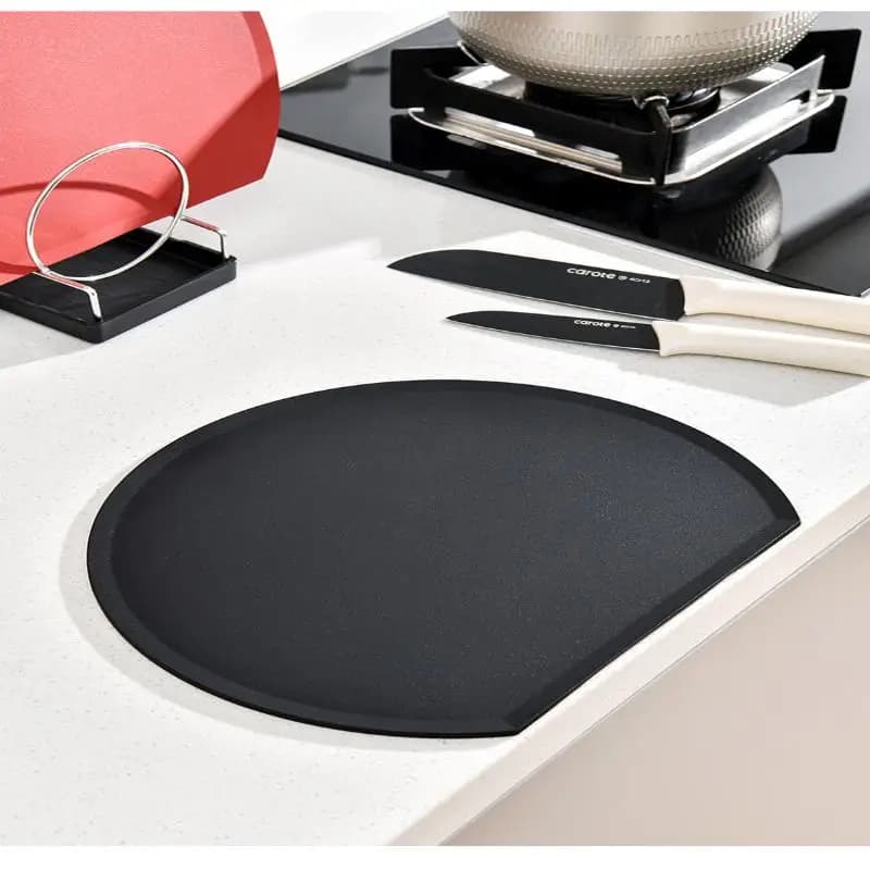Thick Silicone Kitchen Cutting Board Pad, TPU Double-sided Flexible Cutting Board, Anti-slip Rubber Semi-circular Cutting Board