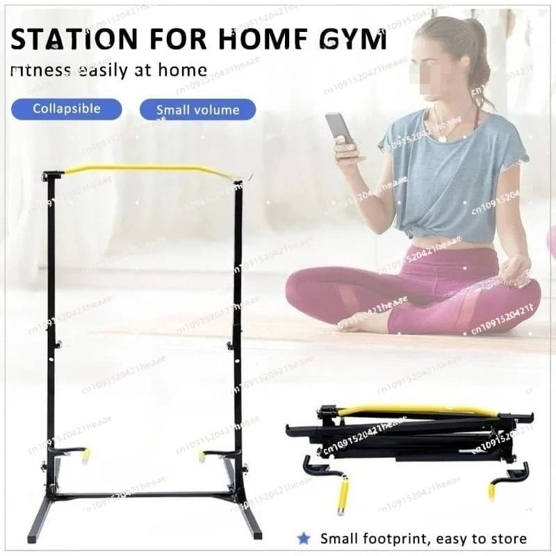 Suitable for 200-pound folding power tower for tractions and dive bar for multifunctional fitness equipment for home gym,