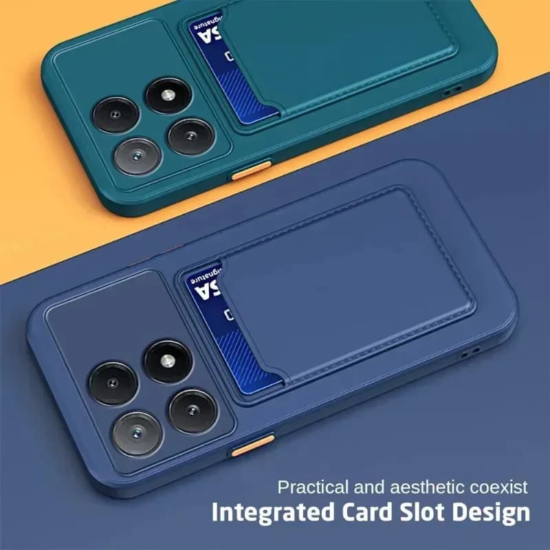 For Xiaomi Mi 15T Pro 15 T Mi15T 15tPro 5G Card Slot Wallet Silicone Case Candy Color Shockproof Matte Protection Soft TPU Cover
