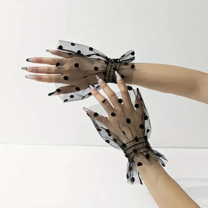 1 pair of nail tips scene objects, display sleeves, fashion accessories, for nail art, heart, tulle, photo, glove, fake folded cuff, photo for manicure