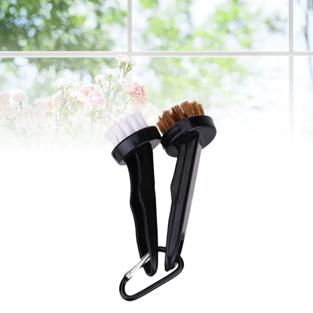 Spazzola per Mazze da Golf con Setole in Filo PP, Pulitore a Testa Rotonda per Mazze, Tacchetti e Scarpe, Strumento Professionale per la Pulizia, 10.5x1cm