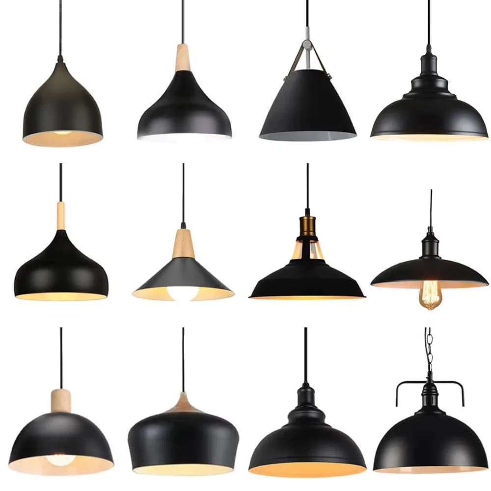 Modern Nordic Suspension lamps Vinatge Iron Black e27 Suspension lamps for living room above table Dining room Bedside table Suspension lamp