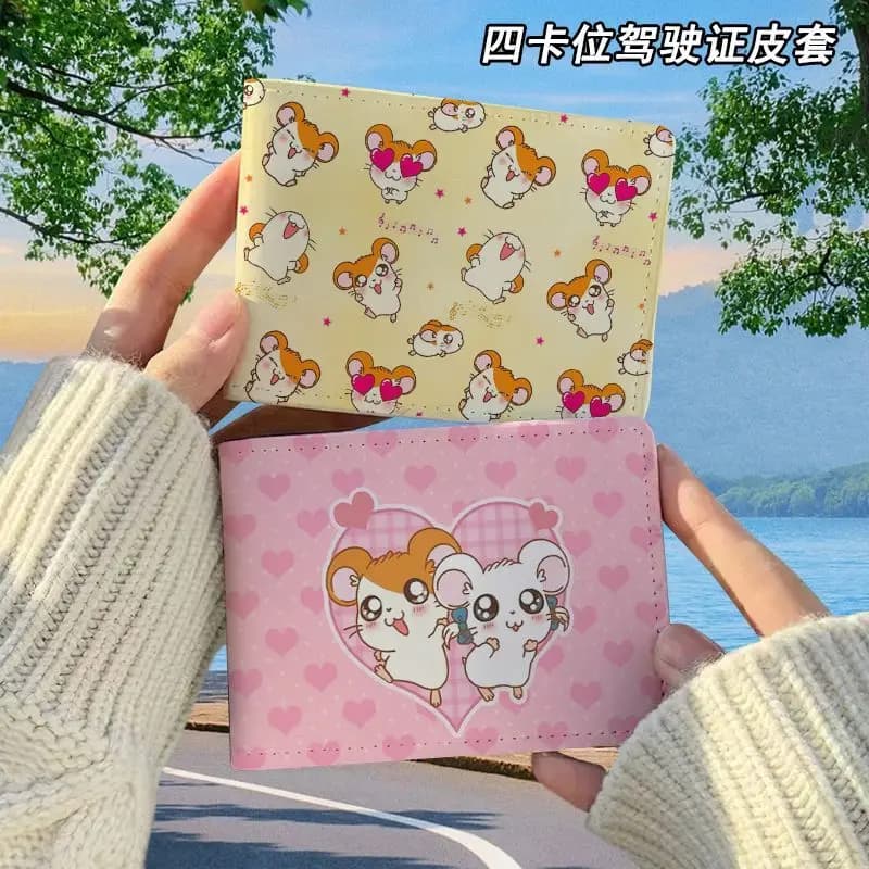 Cartoon Hamtaro Driver License Cover Cute 4 Card Slots PU ID Card Holder Student Portable Campus Card Cover Couple Festival Gift