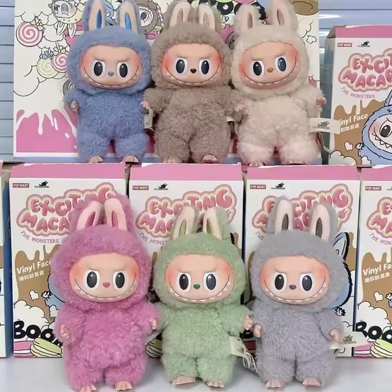 POPMART LABUBU The Monsters Emozionante Macaron Series Blind Box Bambole in vinile Pendenti Scatola misteriosa a sorpresa Figura anime Kawaii