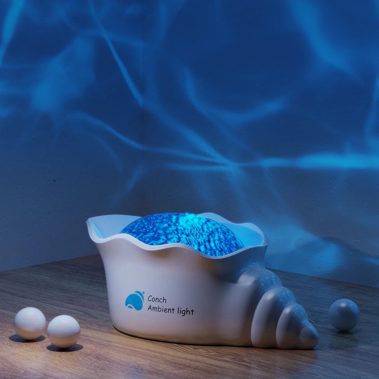 Proiettore di Onde Oceaniche, Lampada a Conchiglia con Rumore Bianco, Lampada da Comodino LED Dimmerabile con Effetto Aurora per Camera da Letto e Arredamento Estetico