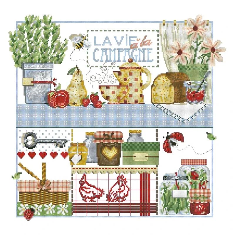 Amishop, green potted plants, Madame la Fee, fruit, kitchen items, home decoration