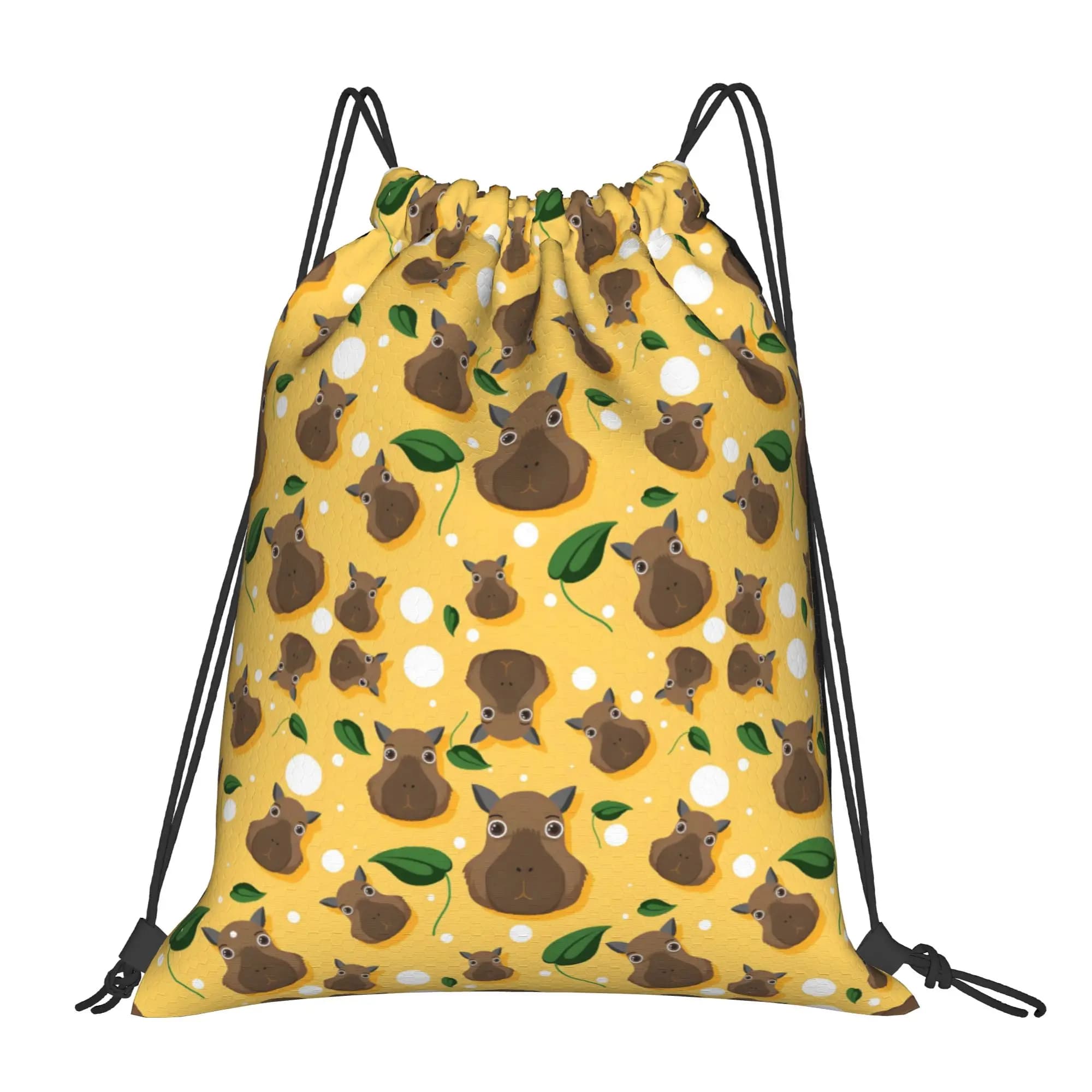 Custom Funny Capybara Popular Animals Pattern Drawstring Backpack Bags Men Women Lightweight Gym Sports Sackpack Sacks for Yoga
