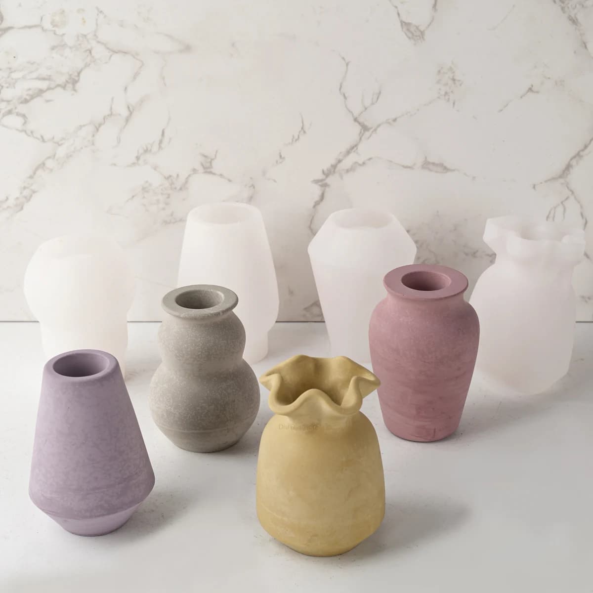 Nuovo vaso a bocca rotonda stampo in silicone portacandele in cemento fai da te vaso di fiori stampi in resina candeliere ornamento creazione di regali artigianali