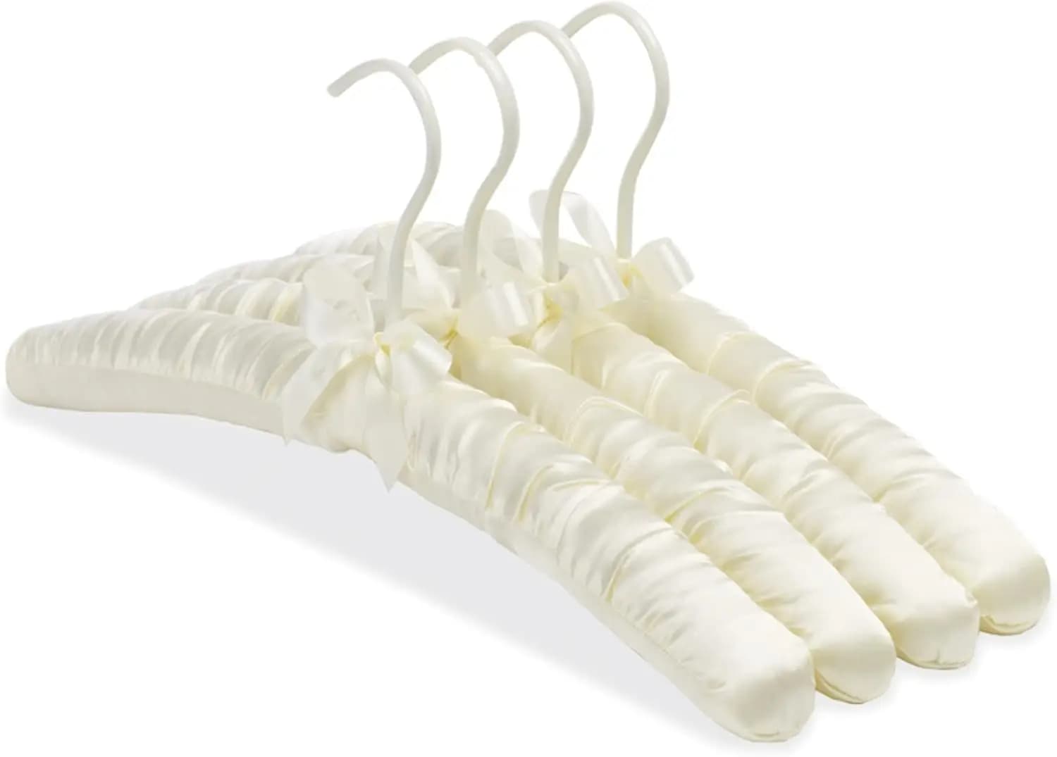 Satin Padded Hangers, Set of 4 - Elegant & Gentle on Delicate Clothes