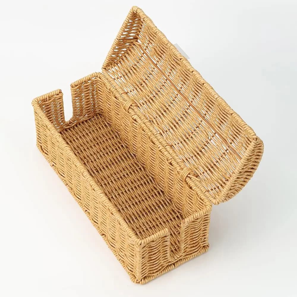 Scatola Portacavi in Rattan Intrecciato a Mano - Contenitore per Nascondere Cavi e Multiprese, Design a Cupola, Struttura in Metallo Smaltato
