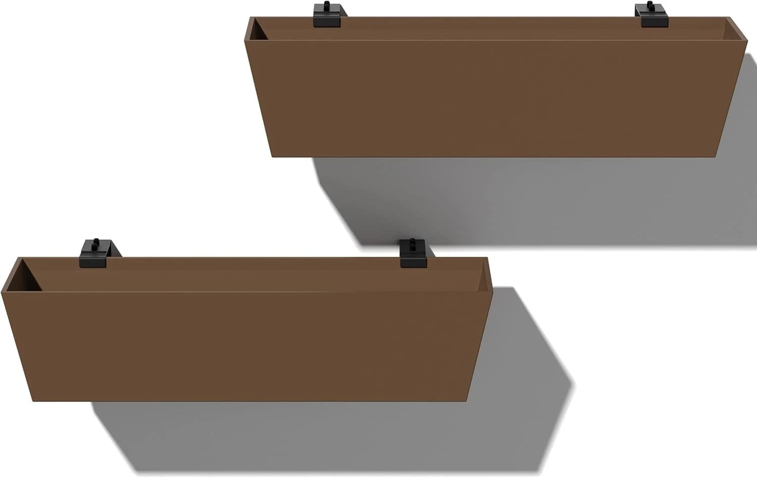 Fioriera da Ringhiera, Fioriera Sospesa in Plastica per Balcone e Recinzione Esterni, Fioriera Resistente per Tutte le Condizioni Atmosferiche con Staffe Metalliche Regolabili, Vaso Decorativo Moderno per Piante Grasse e Piante a Cascata