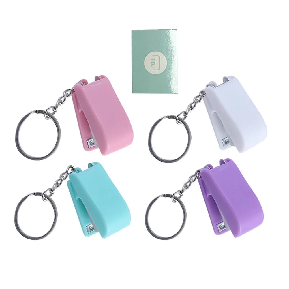 1 set mini cucitrice portatile portachiavi pendente leggero per ufficio scuola casa comoda sensazione di mano aerodinamica