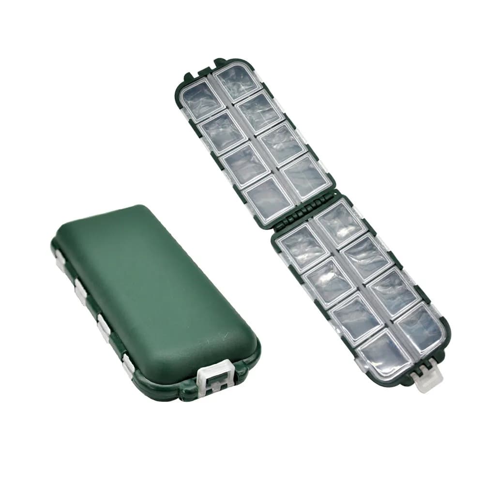 Set di 2 Scatole per Accessori da Pesca, 8 Scomparti, Impermeabili, Compatte, per Esche, Ami, Giunti Rotanti e Gioielli